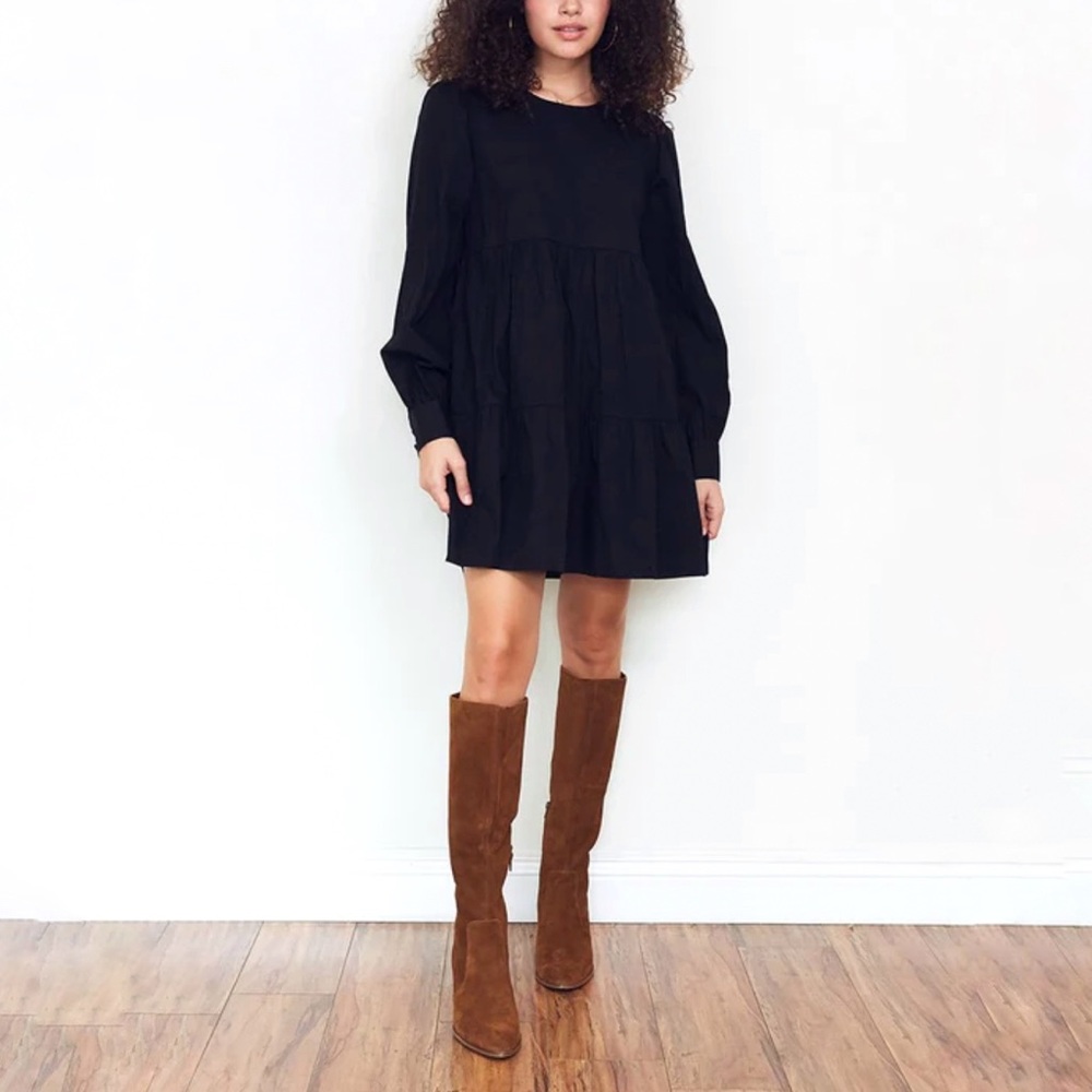 Paneros Oliva Black sling Sleeve Mini Dress S
